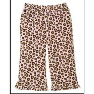 Gymboree pink brown leopard cheetah animal print velour yoga pants pull on 3 3T